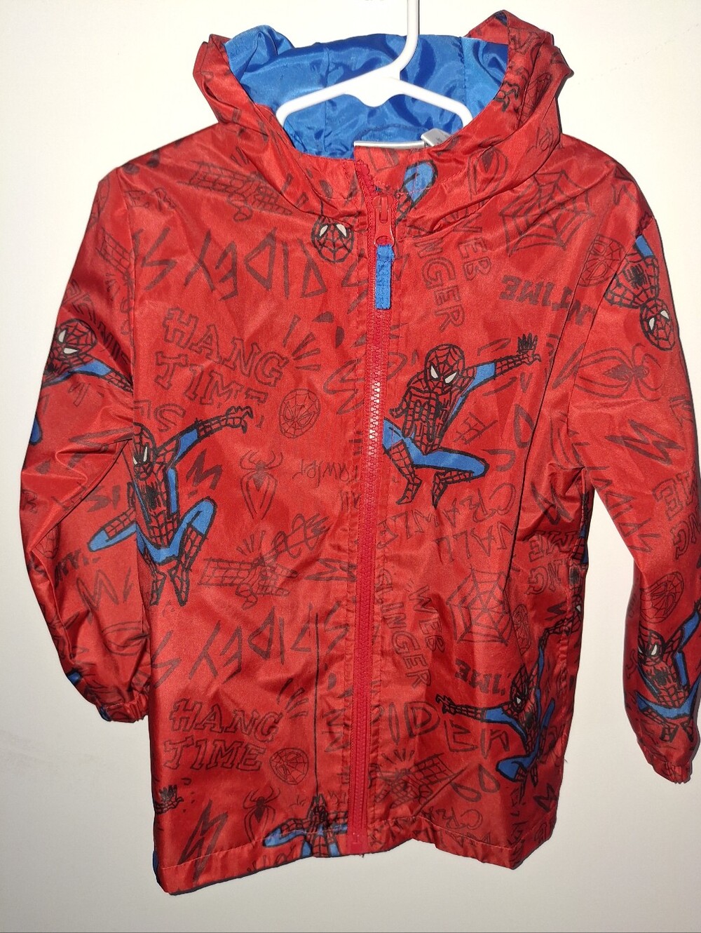 Marvel Spider-Man Red and Blue Hoodie Rain Jacket